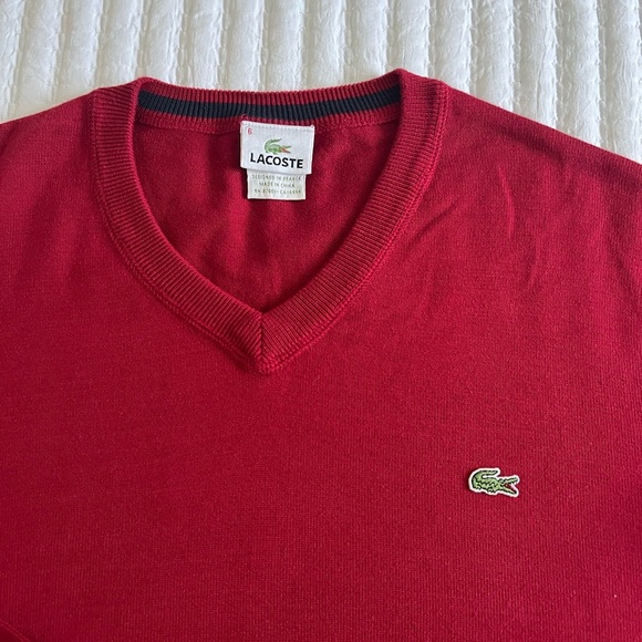 Lacoste  MEN'S COTTON V-NECK SWEATER - Picture 5 of 6